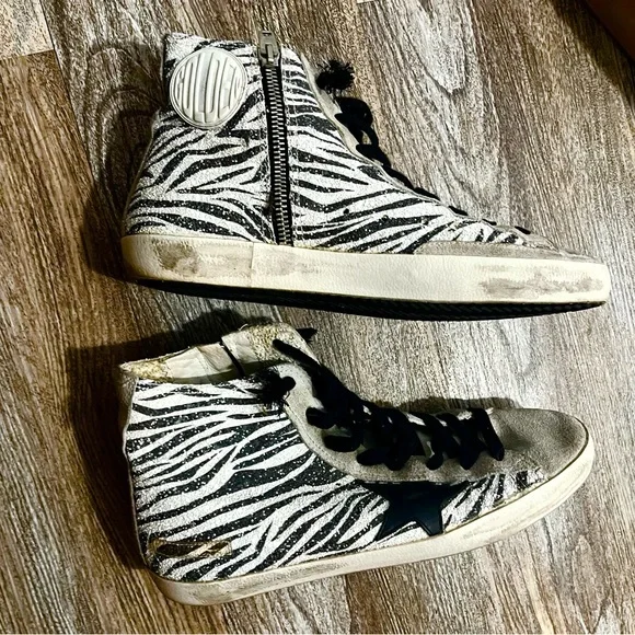 Golden Goose Zebra Print Sneakers - Black and White - Picture 3 of 8
